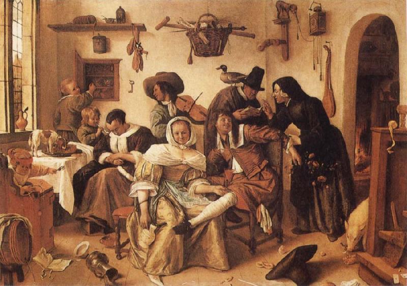 Jan Steen The World Upside Down oil painting image